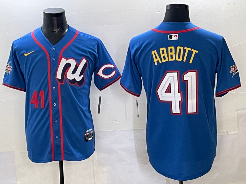 Men 2025 Cincinnati Reds #41 Abbott blue Nike MLB All Star jersey